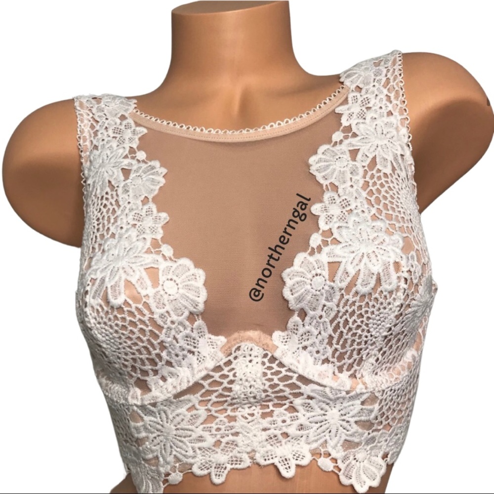 Victoria's Secret Floral Appliqué Longline Bra